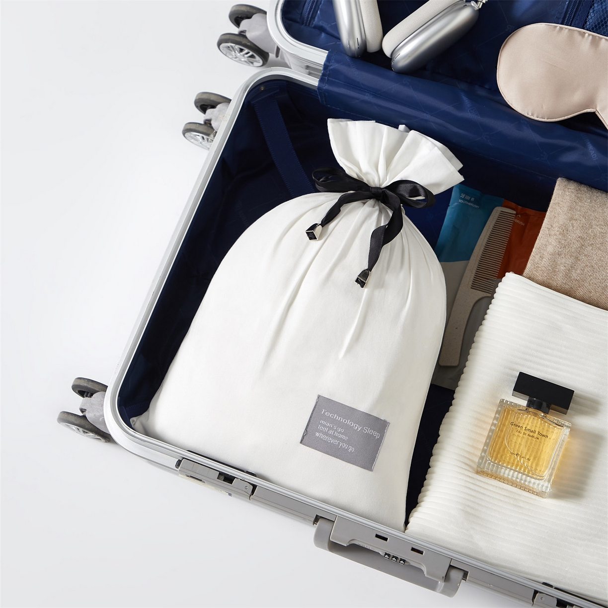 91家纺网 家纺一手货源 找家纺 优眠坊 2025新款全棉13372酒店隔脏旅行睡袋纯棉出差旅行床单便携式被套 隔脏旅睡-山茶白