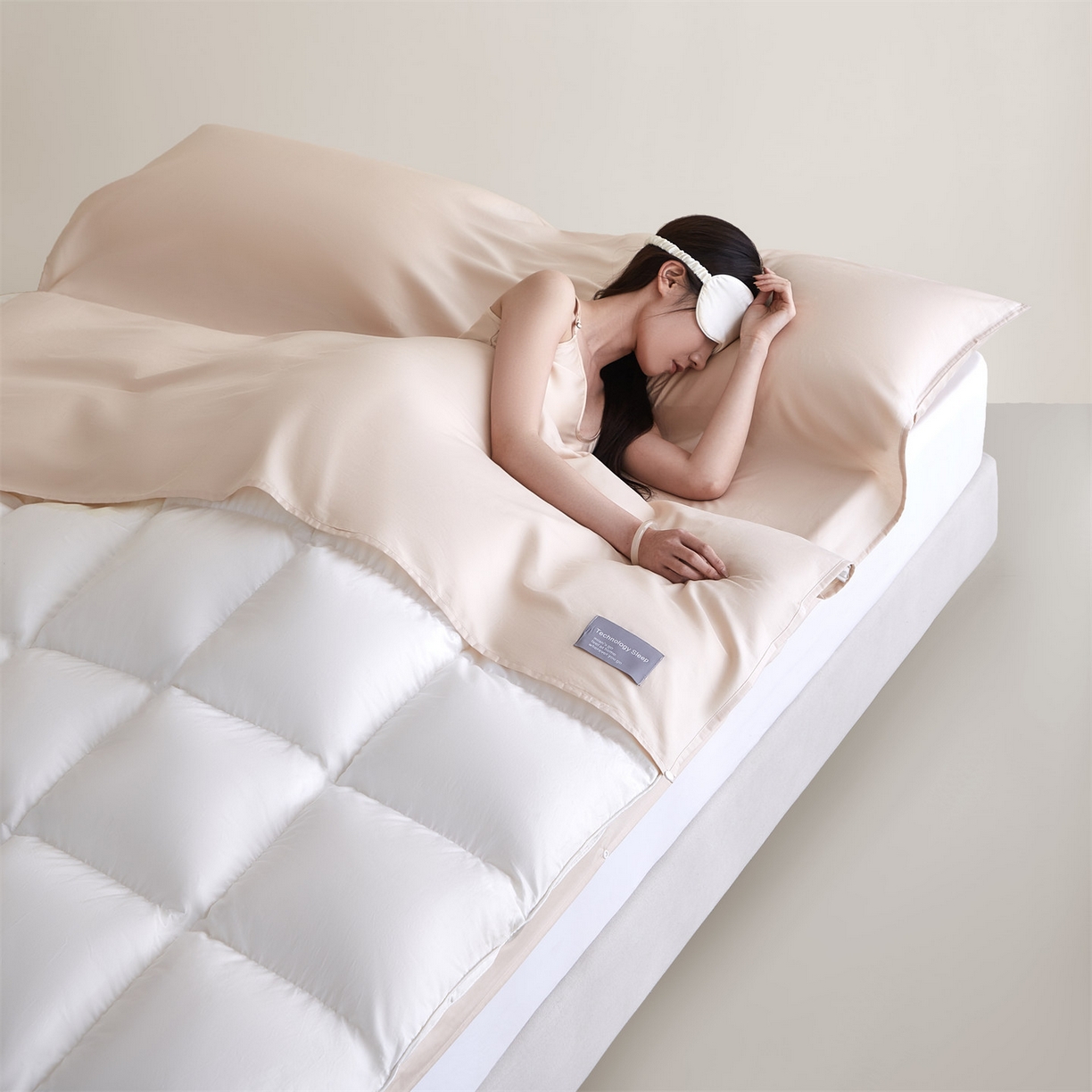 91家纺网 家纺一手货源 找家纺 优眠坊 2025新款全棉13372酒店隔脏旅行睡袋纯棉出差旅行床单便携式被套 隔脏旅睡-浅茶杏