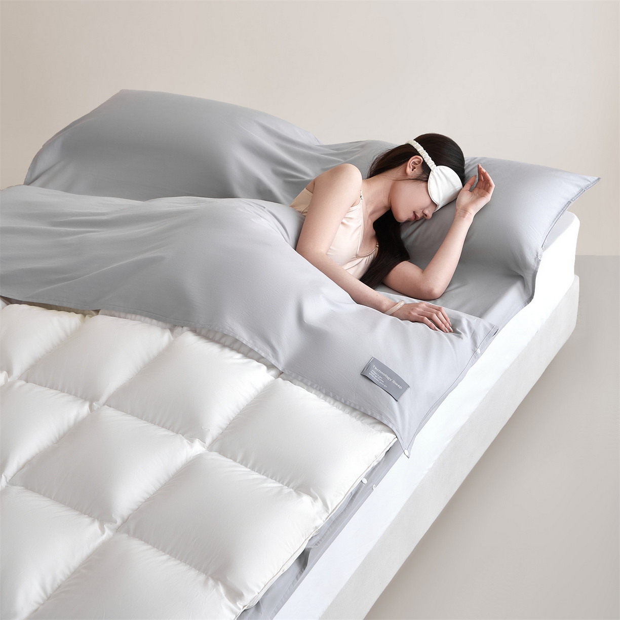 91家纺网 家纺一手货源 找家纺 优眠坊 2025新款全棉13372酒店隔脏旅行睡袋纯棉出差旅行床单便携式被套 隔脏旅睡-月影灰