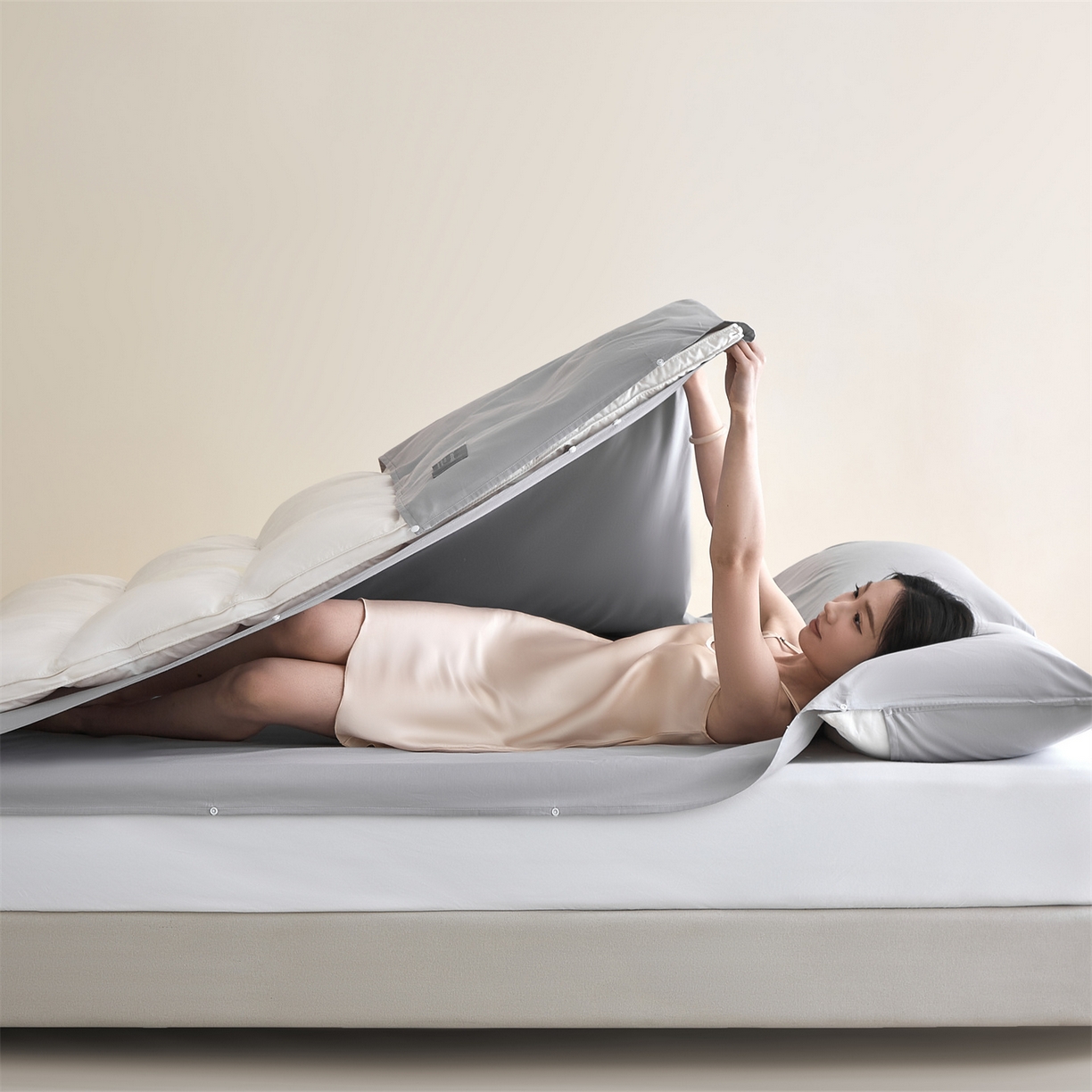 91家纺网 家纺一手货源 找家纺 优眠坊 2025新款全棉13372酒店隔脏旅行睡袋纯棉出差旅行床单便携式被套 隔脏旅睡-月影灰