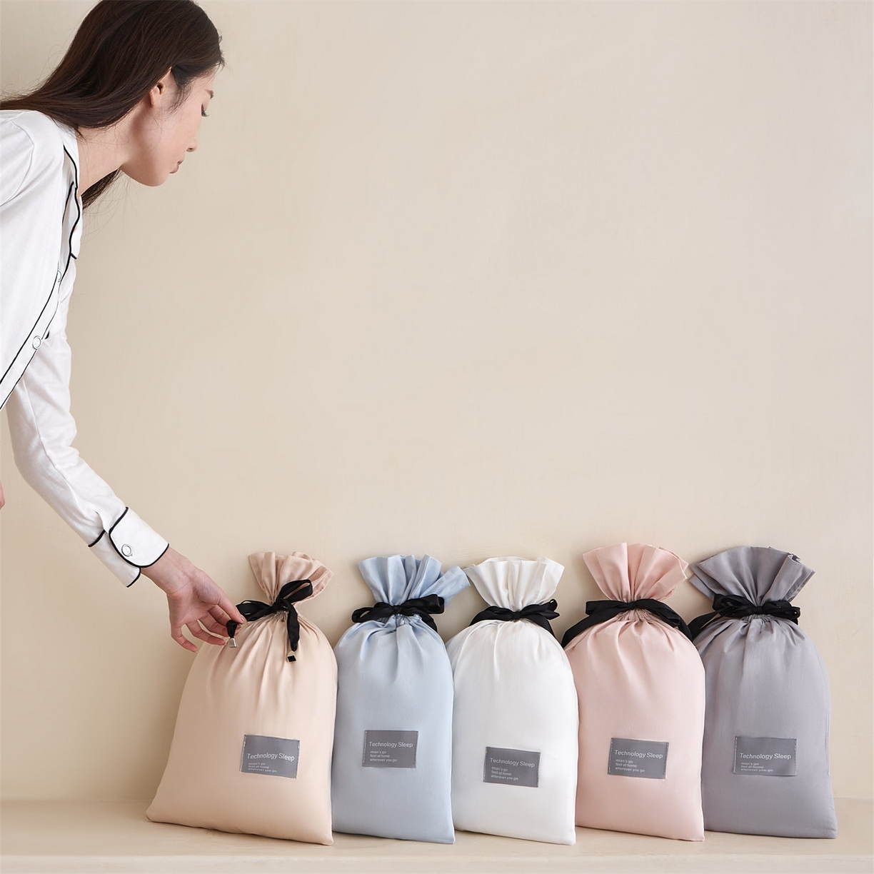 91家纺网 家纺一手货源 找家纺 优眠坊 2025新款全棉13372酒店隔脏旅行睡袋纯棉出差旅行床单便携式被套 组合主图