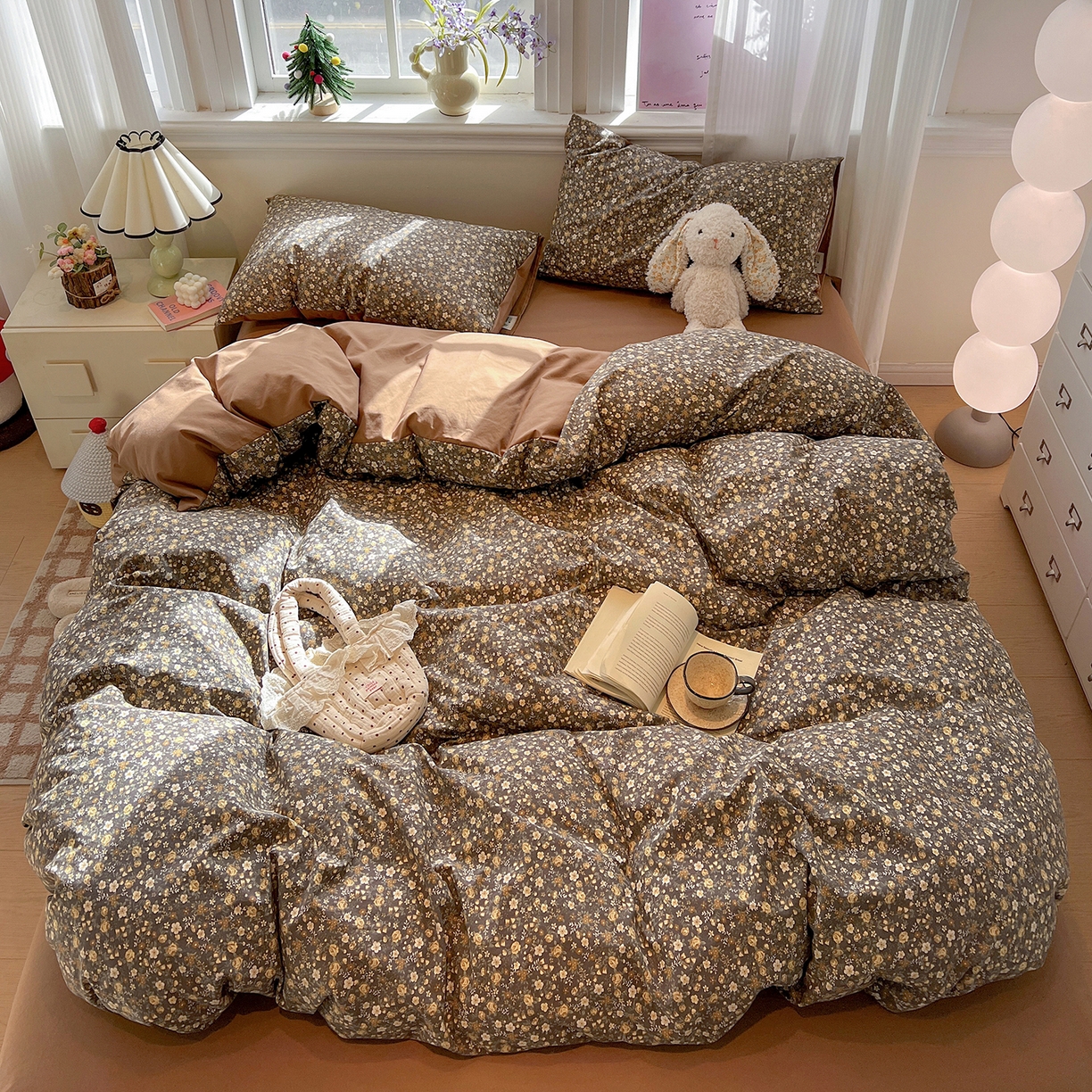 91家纺网 家纺一手货源 找家纺 （总）富米莱（原臻工厂） 2025新款A类古法水洗仿棉云感纱四件套