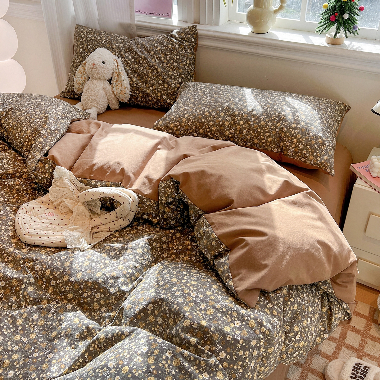 91家纺网 家纺一手货源 找家纺 （总）富米莱（原臻工厂） 2025新款A类古法水洗仿棉云感纱四件套