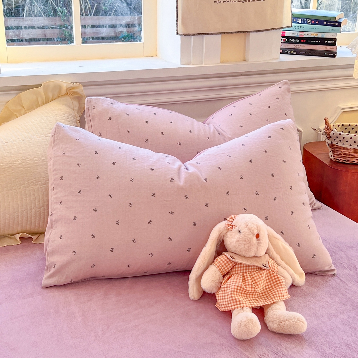 91家纺网 家纺一手货源 找家纺 金丝鸟家纺 2025新款全棉双层纱加牛奶绒四件套 密语小结