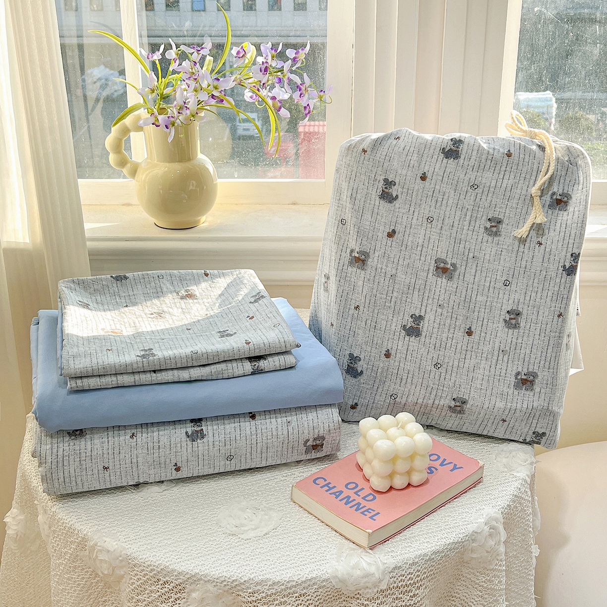 91家纺网 家纺一手货源 找家纺 （总）富米莱（原臻工厂） 2025新款A类古法水洗仿棉云感纱四件套