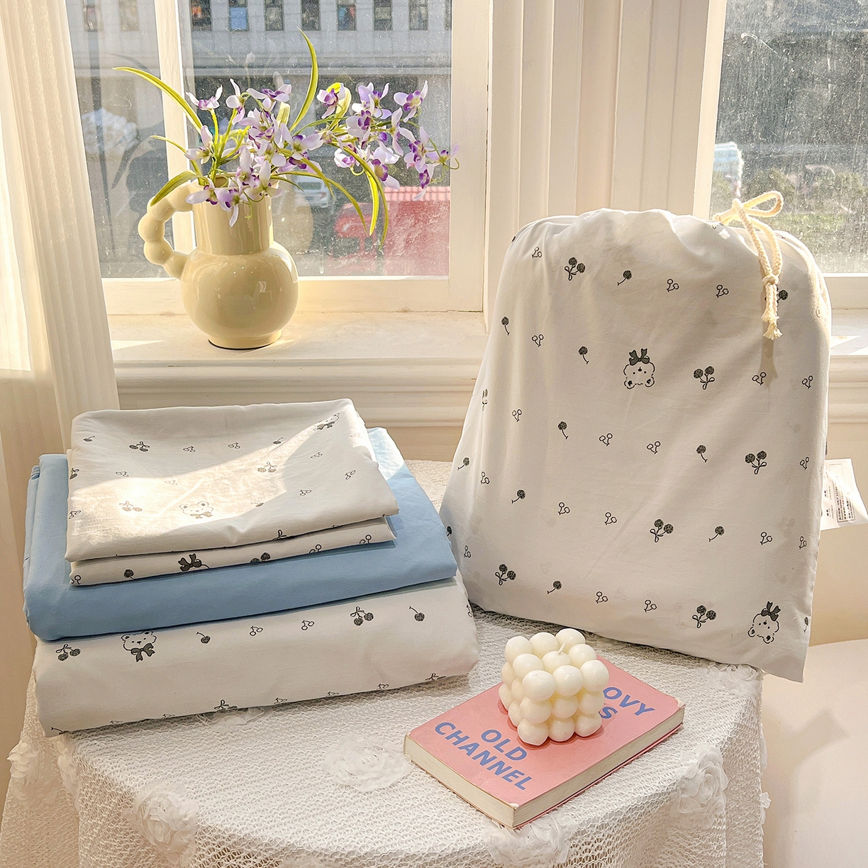 91家纺网 家纺一手货源 找家纺 （总）富米莱（原臻工厂） 2025新款A类古法水洗仿棉云感纱四件套