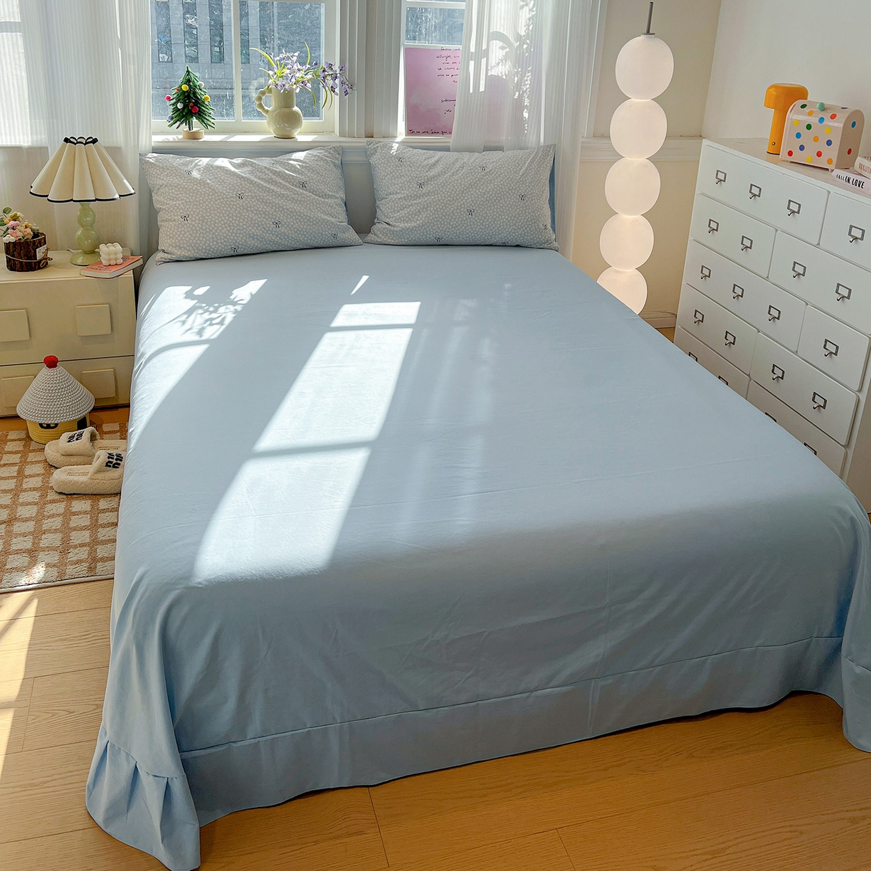 91家纺网 家纺一手货源 找家纺 富米莱（原臻工厂） 2025新款A类古法水洗仿棉云感纱四件套 赫莲娜