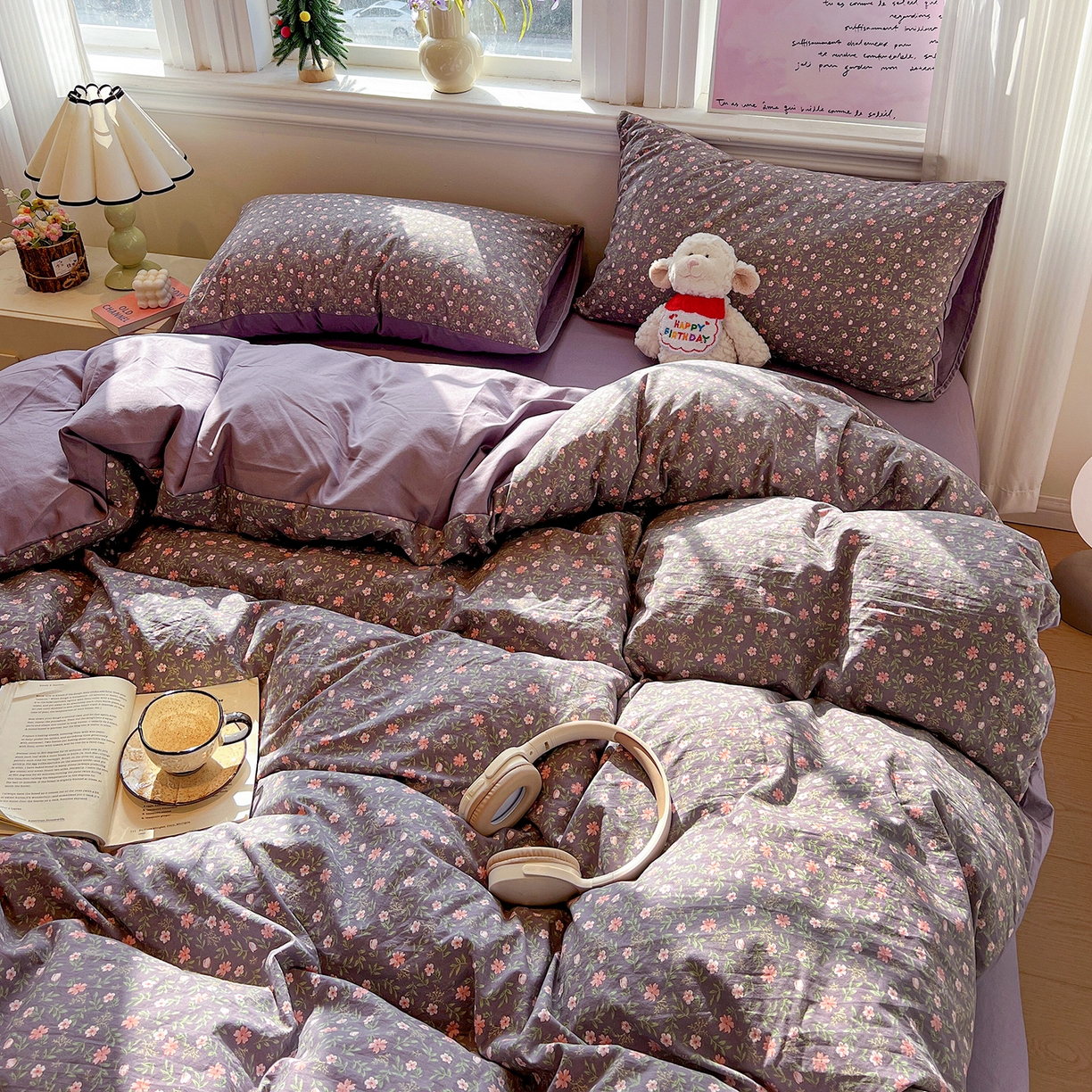 91家纺网 家纺一手货源 找家纺 富米莱（原臻工厂） 2025新款A类古法水洗仿棉云感纱四件套 花絮