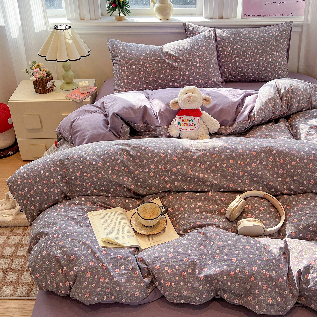 91家纺网 家纺一手货源 找家纺 富米莱（原臻工厂） 2025新款A类古法水洗仿棉云感纱四件套 花絮