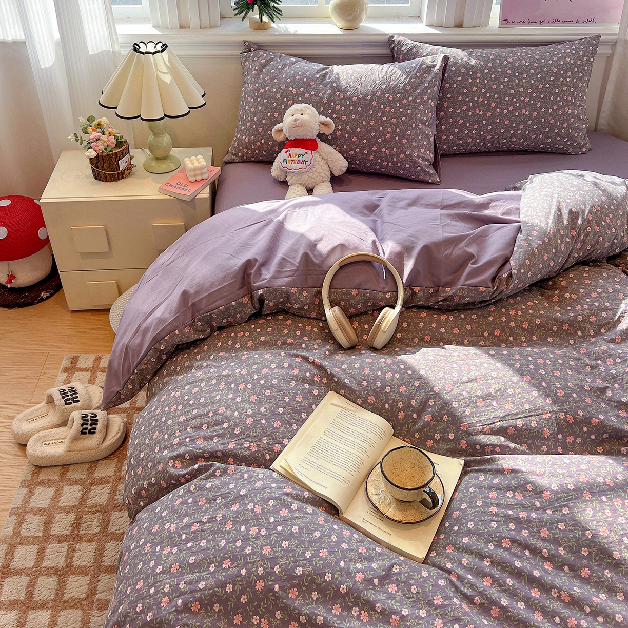 91家纺网 家纺一手货源 找家纺 富米莱（原臻工厂） 2025新款A类古法水洗仿棉云感纱四件套 花絮