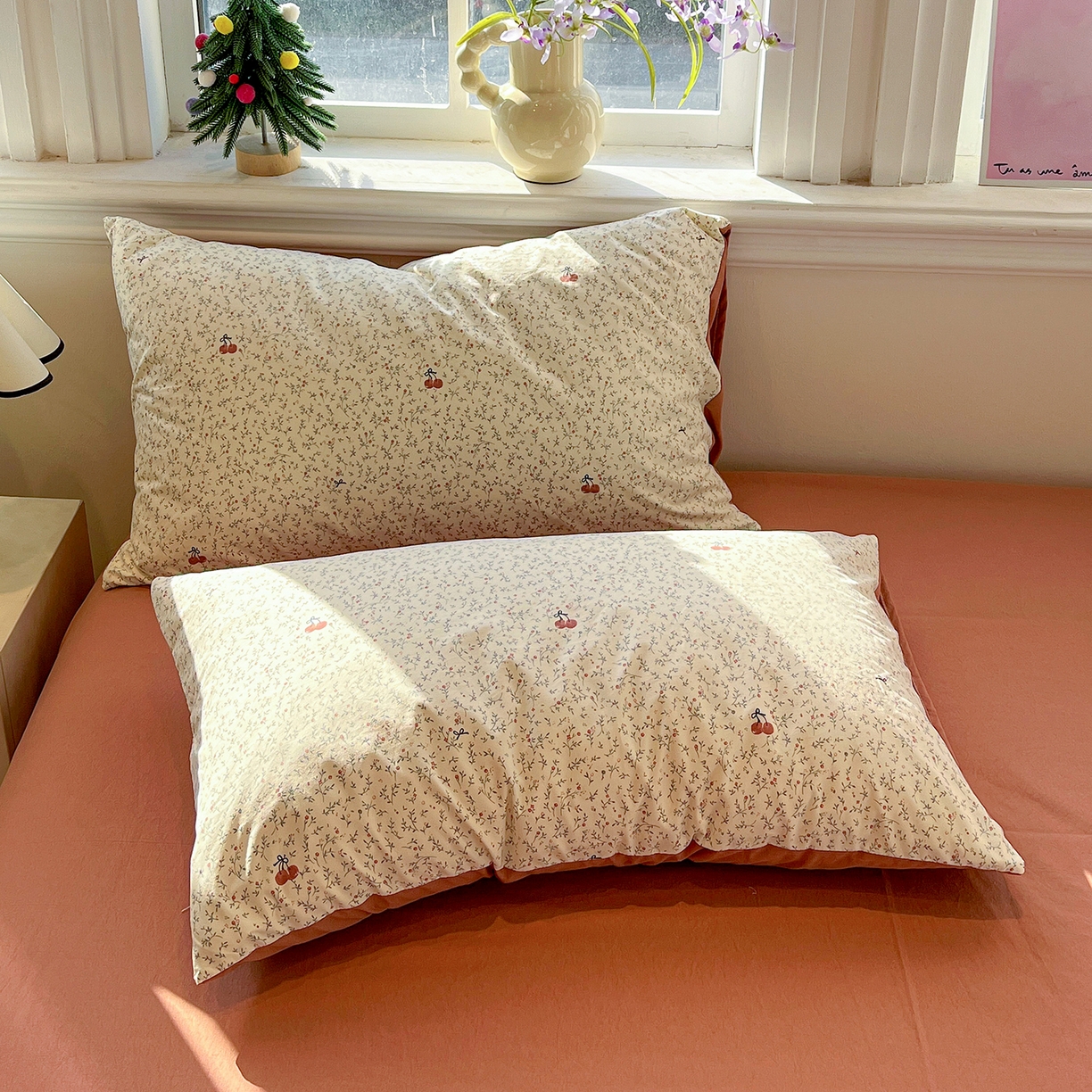 91家纺网 家纺一手货源 找家纺 富米莱（原臻工厂） 2025新款A类古法水洗仿棉云感纱四件套 酱果