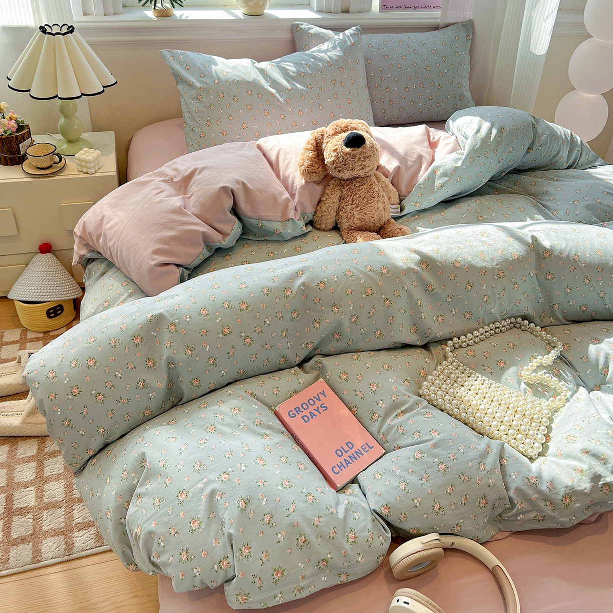 91家纺网 家纺一手货源 找家纺 富米莱（原臻工厂） 2025新款A类古法水洗仿棉云感纱四件套 莉莉安