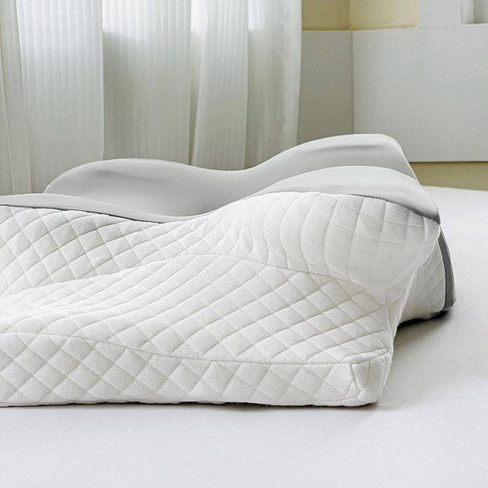 91家纺网 家纺一手货源 找家纺 靓星家纺 2025新款跨境支撑性牛角枕飞机枕碟形枕枕头枕芯 牛角枕-灰