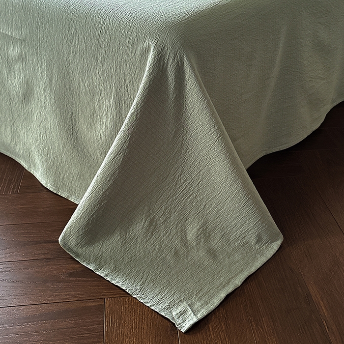 91家纺网 家纺一手货源 找家纺 遇见家居生活馆 2025新款亚麻双层纱印花四件套-往事 往事-浅灰色