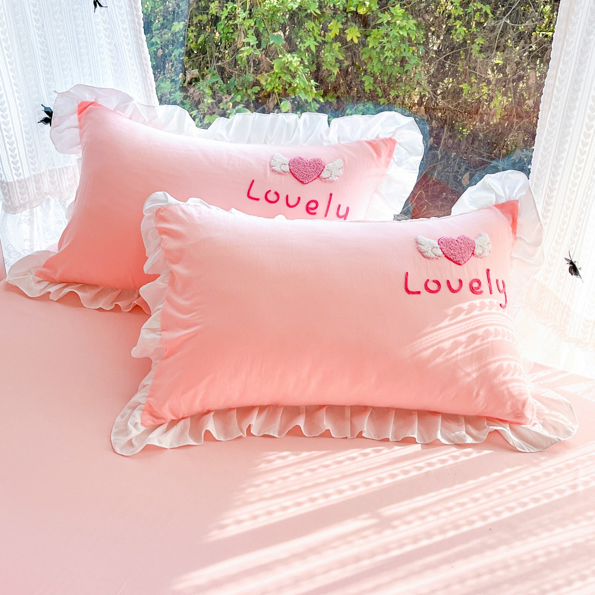 91家纺网 家纺一手货源 找家纺 （总）泉欣家纺 2026新品网红卡通公主风毛巾绣花水洗棉四件套（专版花型）风铃团团