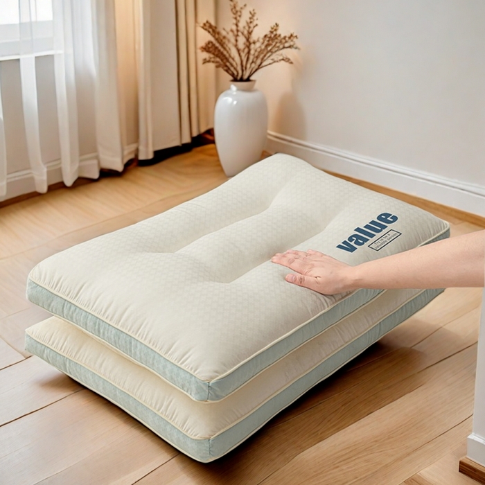 91家纺网 家纺一手货源 找家纺 （总）佳尚枕芯 2025新款Value提花华夫格护颈枕枕头枕芯-护颈款