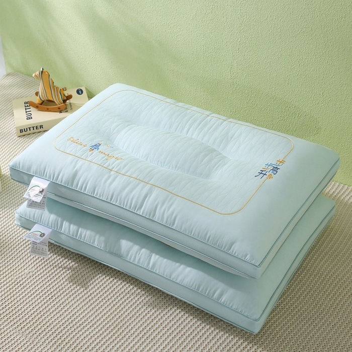 91家纺网 家纺一手货源 找家纺 佳尚枕芯 2025新款步步高升枕枕头枕芯 步步高升枕-晴空蓝