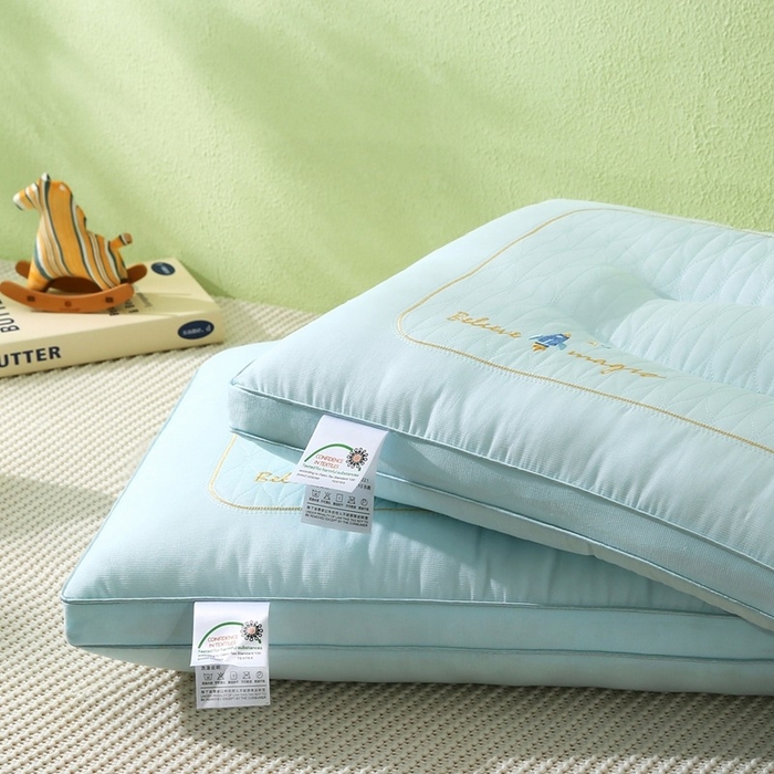 91家纺网 家纺一手货源 找家纺 佳尚枕芯 2025新款步步高升枕枕头枕芯 步步高升枕-晴空蓝