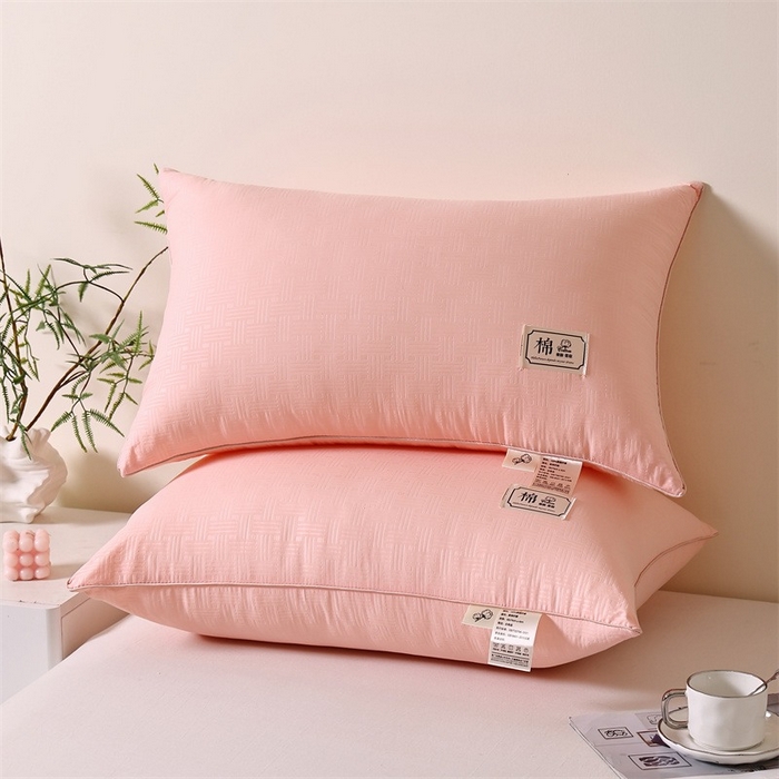 91家纺网 家纺一手货源 找家纺 佳尚枕芯 2025新款超柔棉舒弹护颈枕枕头枕芯 粉色