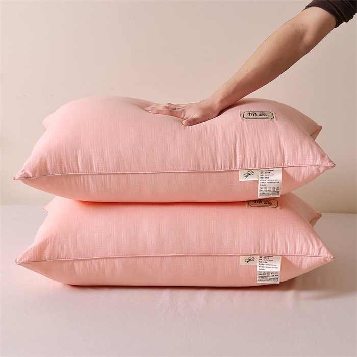91家纺网 家纺一手货源 找家纺 佳尚枕芯 2025新款超柔棉舒弹护颈枕枕头枕芯 粉色