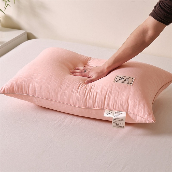 91家纺网 家纺一手货源 找家纺 佳尚枕芯 2025新款超柔棉舒弹护颈枕枕头枕芯 粉色