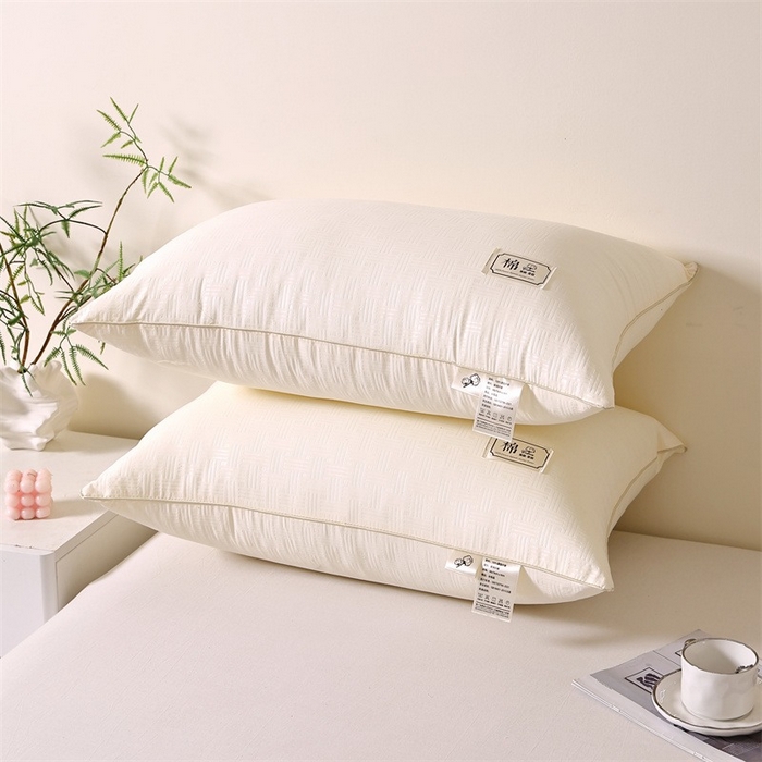 佳尚枕芯 2025新款超柔棉舒弹护颈枕枕头枕芯 米白