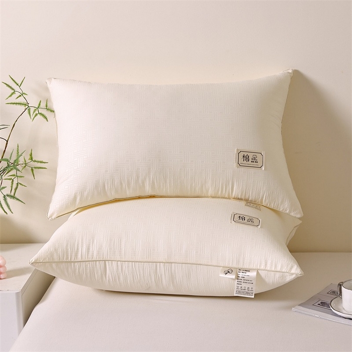 91家纺网 家纺一手货源 找家纺 佳尚枕芯 2025新款超柔棉舒弹护颈枕枕头枕芯 米白