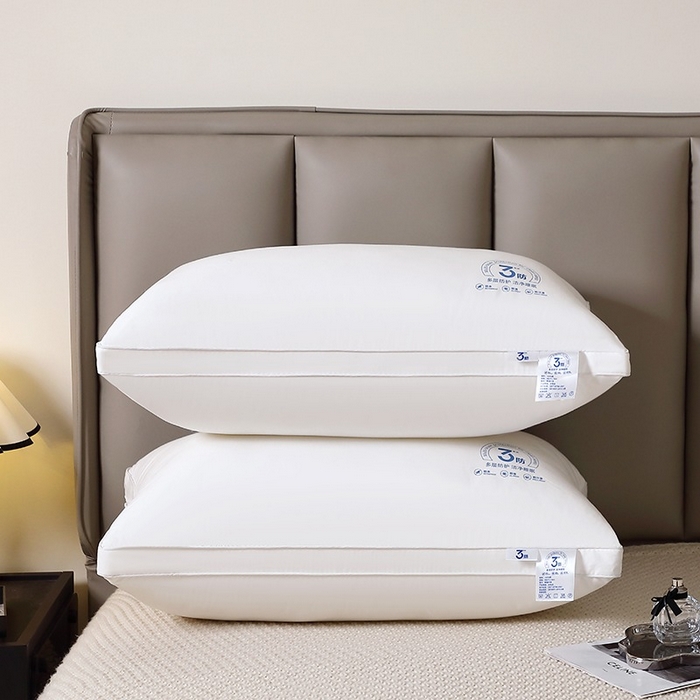 91家纺网 家纺一手货源 找家纺 佳尚枕芯 2025新款全棉纯棉三防家用可水洗防水防污渍护颈椎助睡眠枕头枕芯 纯棉三防立体高枕