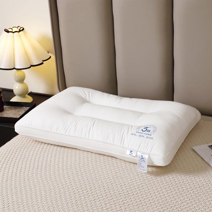 91家纺网 家纺一手货源 找家纺 佳尚枕芯 2025新款全棉纯棉三防家用可水洗防水防污渍护颈椎助睡眠枕头枕芯 纯棉三防护颈定型枕