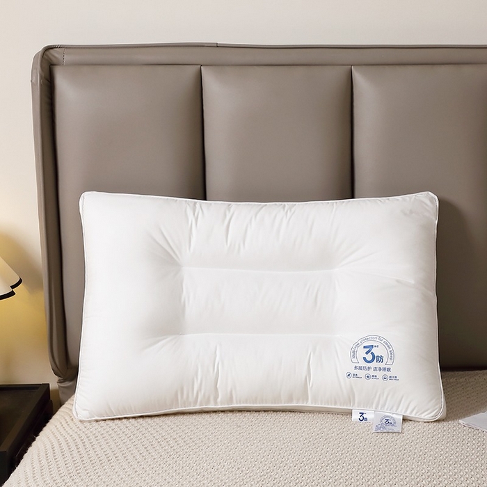 91家纺网 家纺一手货源 找家纺 佳尚枕芯 2025新款全棉纯棉三防家用可水洗防水防污渍护颈椎助睡眠枕头枕芯 纯棉三防护颈定型枕
