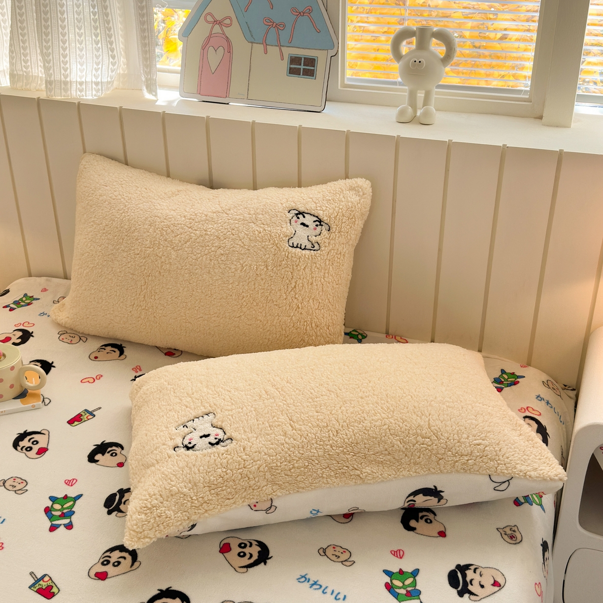 91家纺网 家纺一手货源 找家纺 一霖家纺 2025新款高克重羊羔毛毛巾绣四件套 新新与葵葵