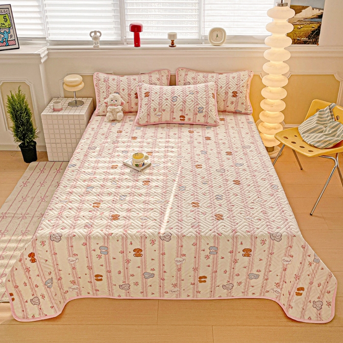 91家纺网 家纺一手货源 找家纺 羽爱 2025新款棉加绒床盖套件 萌宠泰迪