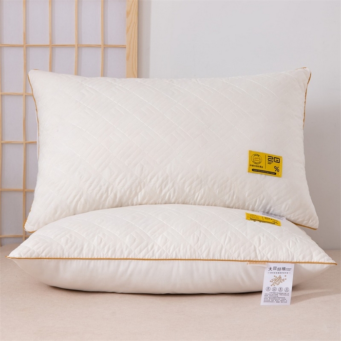 91家纺网 家纺一手货源 找家纺 （总）佳尚枕芯 2025新款大豆蛋白单边针织绗绣枕枕头枕芯