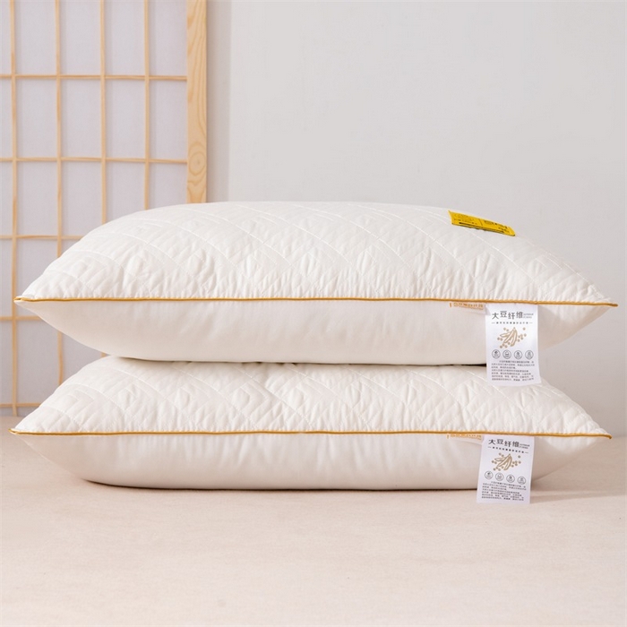 91家纺网 家纺一手货源 找家纺 （总）佳尚枕芯 2025新款大豆蛋白单边针织绗绣枕枕头枕芯