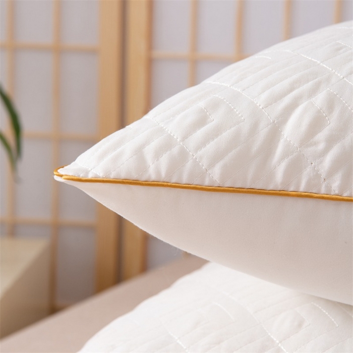 91家纺网 家纺一手货源 找家纺 （总）佳尚枕芯 2025新款大豆蛋白单边针织绗绣枕枕头枕芯