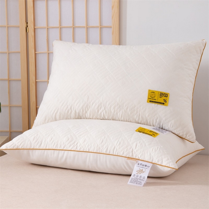 91家纺网 家纺一手货源 找家纺 （总）佳尚枕芯 2025新款大豆蛋白单边针织绗绣枕枕头枕芯