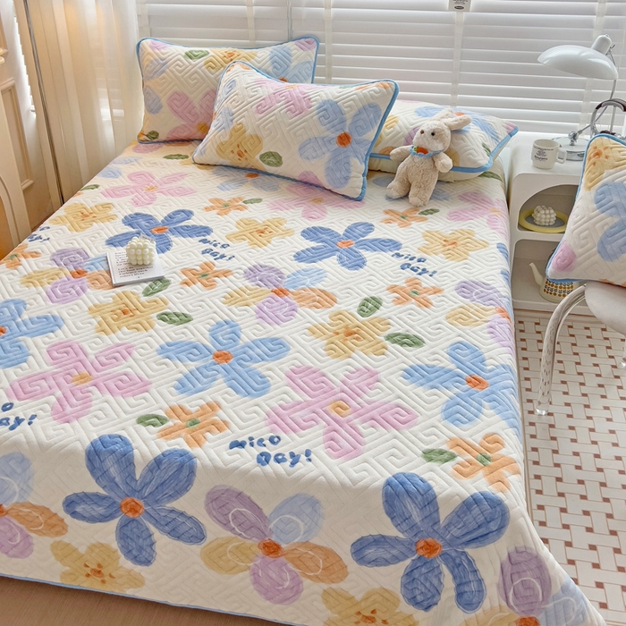 91家纺网 家纺一手货源 找家纺 羽爱 2025新款棉加绒床盖套件 花香