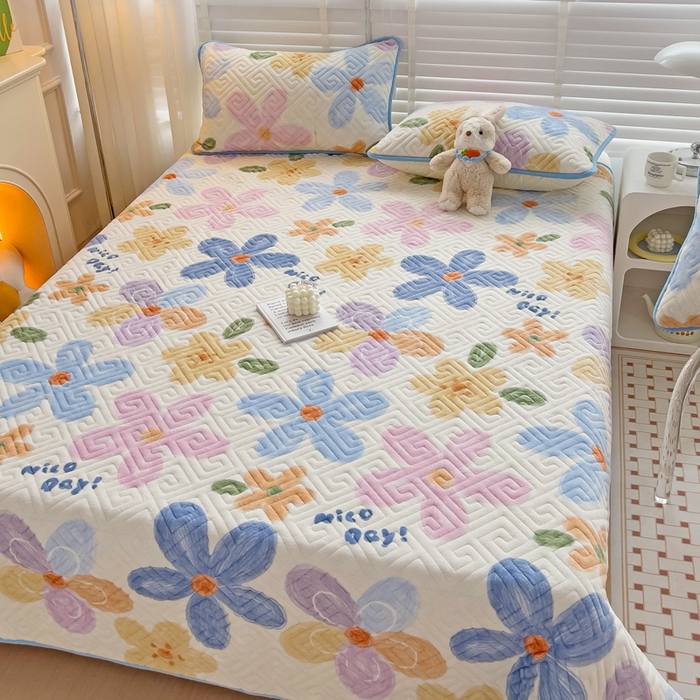 91家纺网 家纺一手货源 找家纺 羽爱 2025新款棉加绒床盖套件 花香