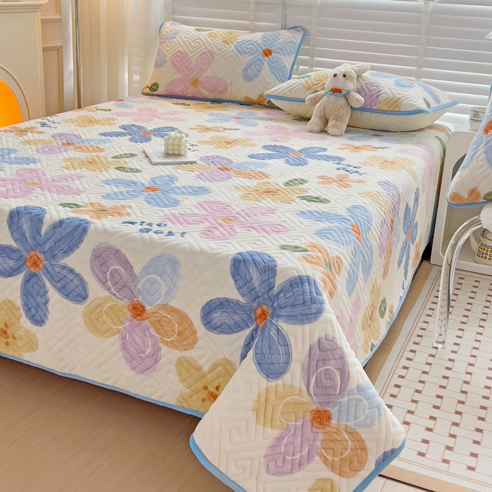 91家纺网 家纺一手货源 找家纺 羽爱 2025新款棉加绒床盖套件 花香