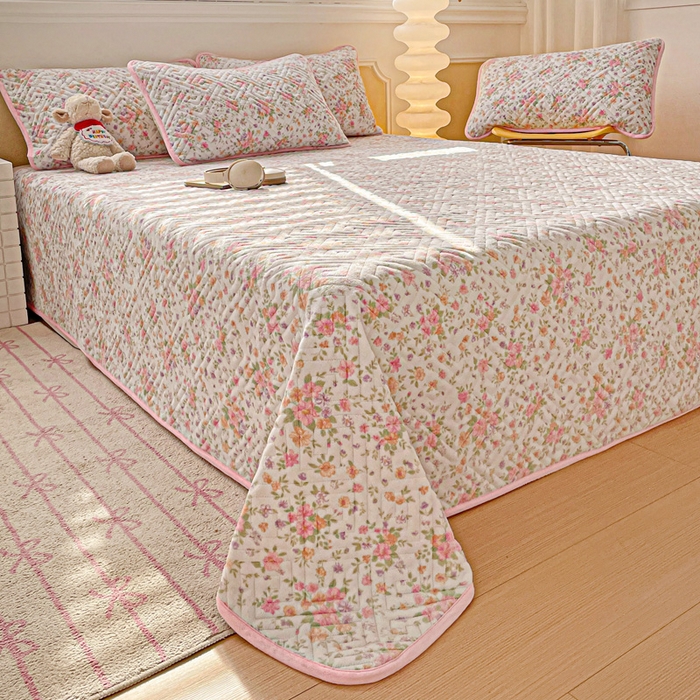 91家纺网 家纺一手货源 找家纺 羽爱 2025新款棉加绒床盖套件 花语柔情