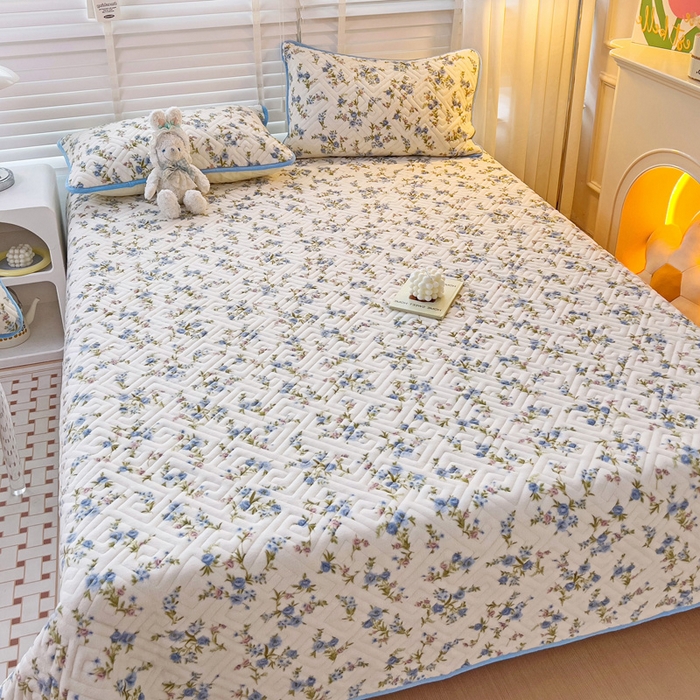 91家纺网 家纺一手货源 找家纺 羽爱 2025新款棉加绒床盖套件 烂漫花影