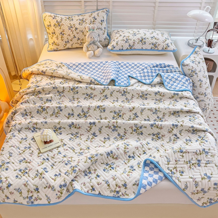 91家纺网 家纺一手货源 找家纺 羽爱 2025新款棉加绒床盖套件 烂漫花影