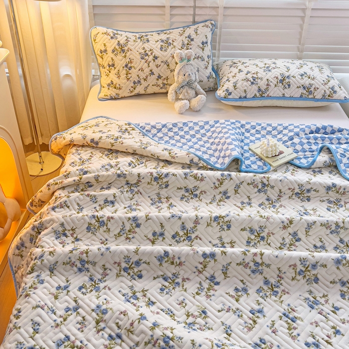 91家纺网 家纺一手货源 找家纺 羽爱 2025新款棉加绒床盖套件 烂漫花影