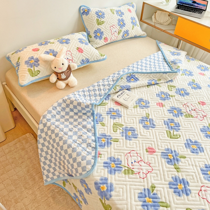 91家纺网 家纺一手货源 找家纺 羽爱 2025新款棉加绒床盖套件 洛可可