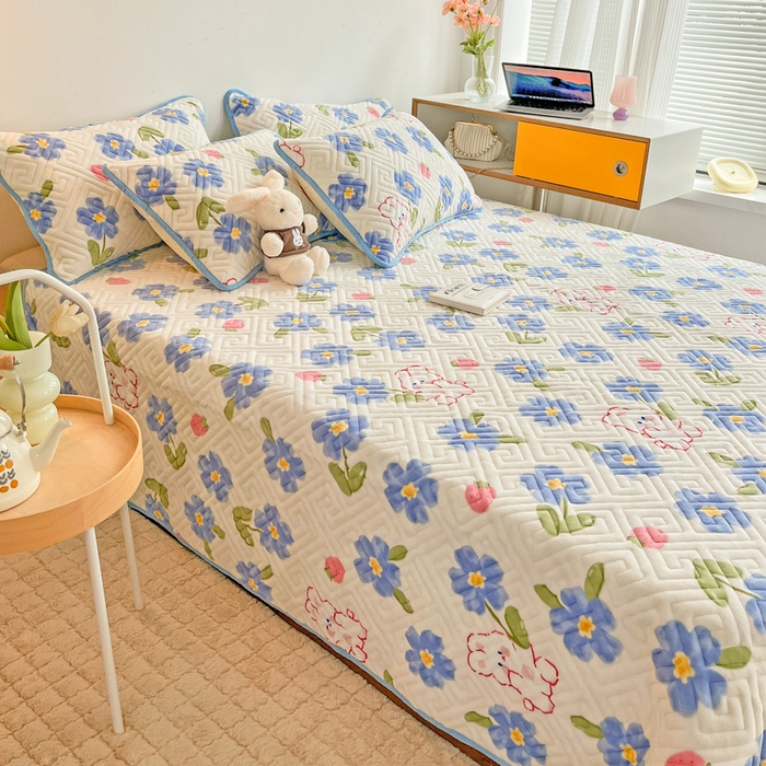 91家纺网 家纺一手货源 找家纺 羽爱 2025新款棉加绒床盖套件 洛可可