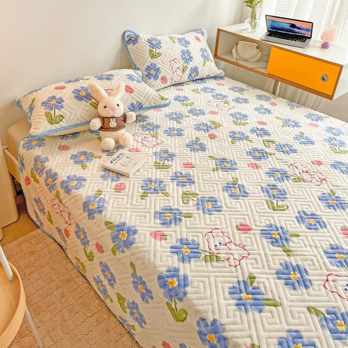 91家纺网 家纺一手货源 找家纺 羽爱 2025新款棉加绒床盖套件 洛可可