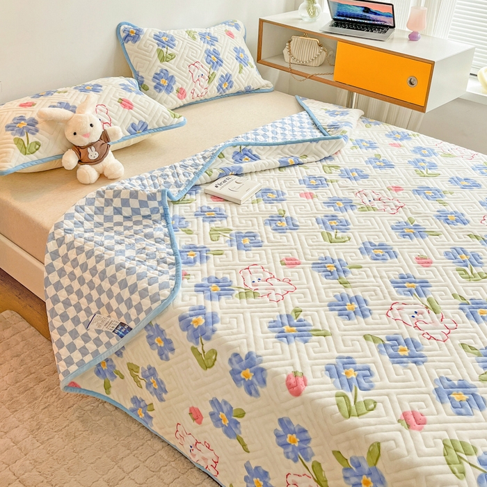 91家纺网 家纺一手货源 找家纺 羽爱 2025新款棉加绒床盖套件 洛可可