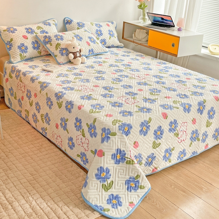 91家纺网 家纺一手货源 找家纺 羽爱 2025新款棉加绒床盖套件 洛可可