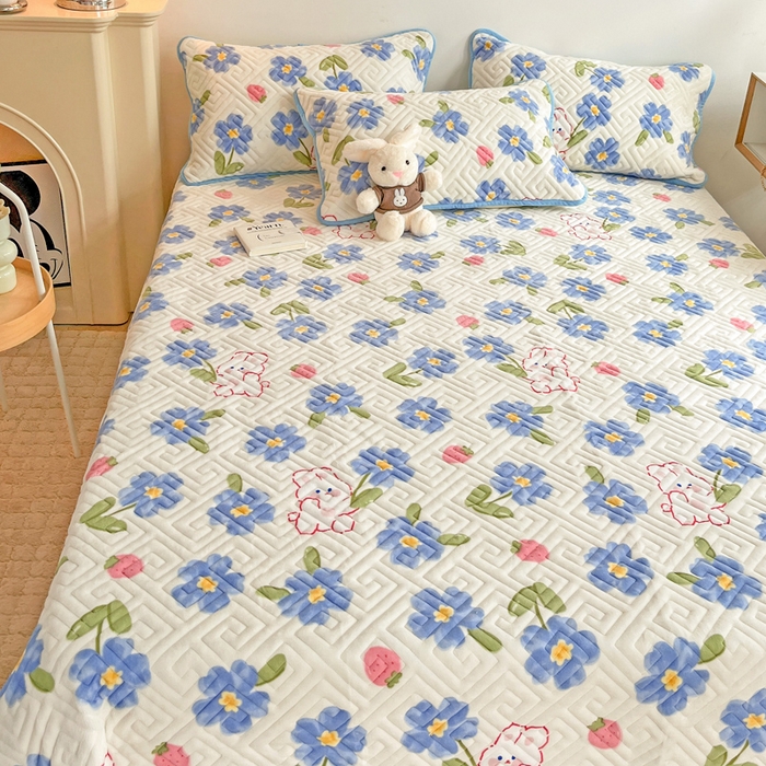 91家纺网 家纺一手货源 找家纺 羽爱 2025新款棉加绒床盖套件 洛可可