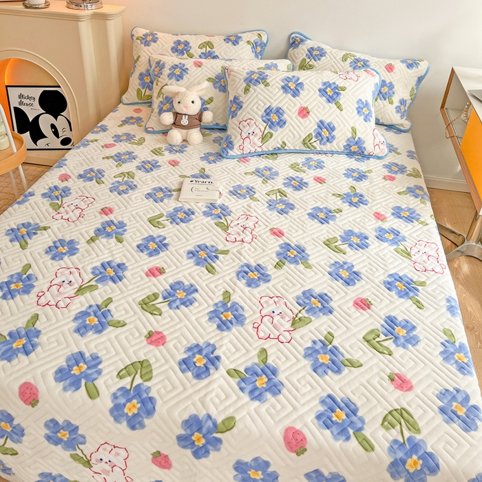 91家纺网 家纺一手货源 找家纺 羽爱 2025新款棉加绒床盖套件 洛可可